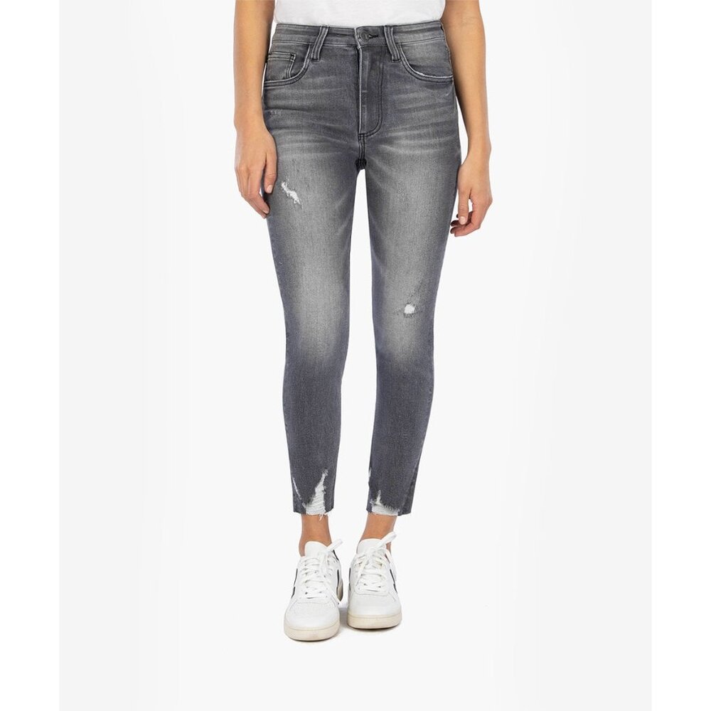 Kut from the Kloth Womens Connie High Rise Ankle Skinny Jeans Braver Gray size 6